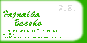 hajnalka bacsko business card